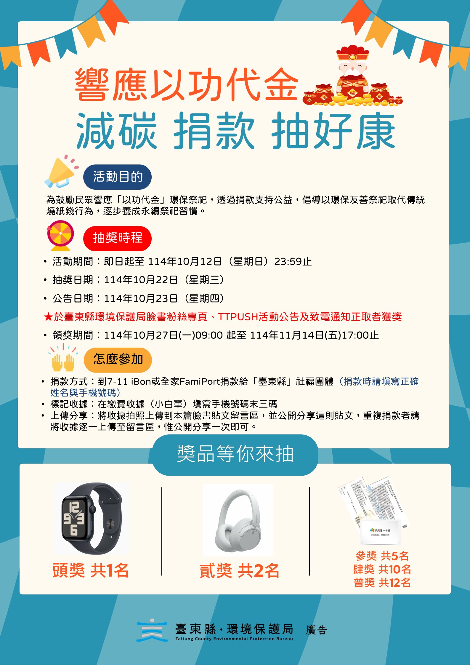 進入最後2個月!「以功代金」捐款活動 抽Apple Watch等多項好禮
